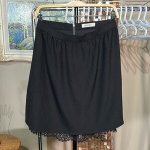 Vintage Smart Set Black Skirt with Lace Details Size 2 waist 14-15”